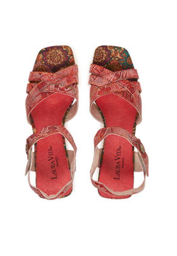 Laura Vita Sandały Jacqueso 03 Czerwony. Kolor: czerwony. Materiał: skóra