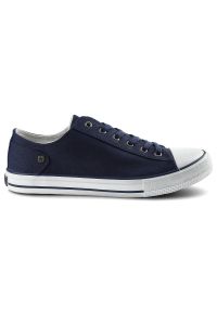 Big-Star - Granatowe Trampki Big Star Męskie Lekkie Półbuty. Okazja: na co dzień, na randkę. Zapięcie: pasek. Kolor: niebieski. Materiał: materiał, jeans. Szerokość cholewki: normalna. Styl: klasyczny, casual