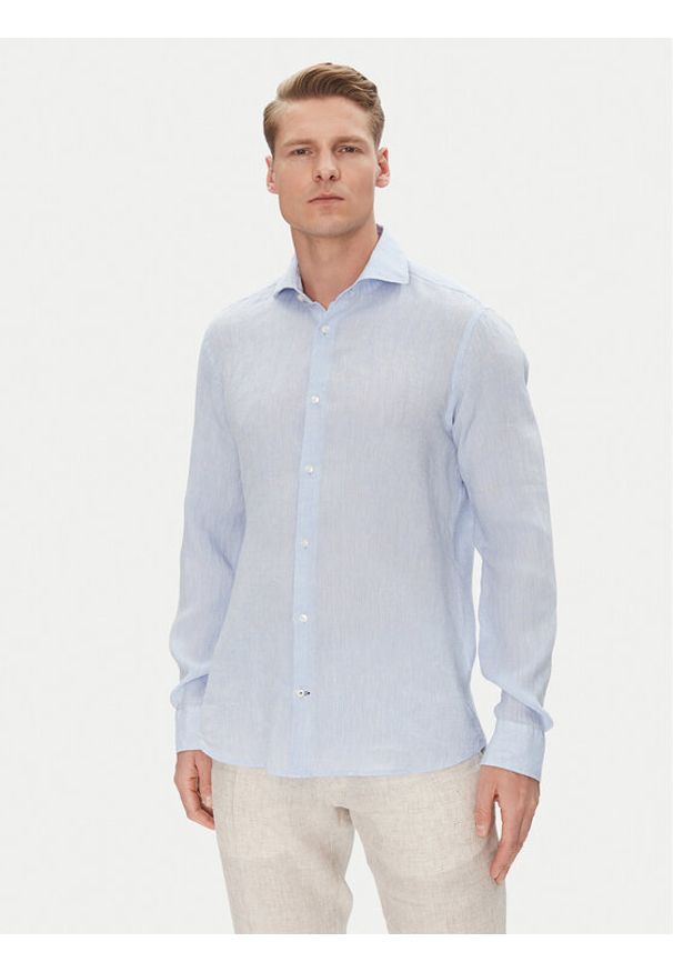 JOOP! Koszula 17 JSH-146Pai-W 30046075 Niebieski Slim Fit. Kolor: niebieski. Materiał: len