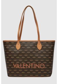 Valentino by Mario Valentino - VALENTINO Duża brązowa shopperka Liuto. Kolor: brązowy