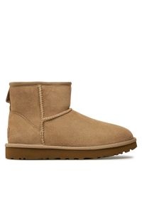 Ugg Śniegowce W Classic Mini II 1016222 Beżowy. Kolor: beżowy. Materiał: skóra