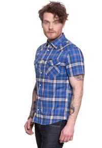 Lee - LEE SS WESTERN SUMMER BLUE L640DKNJ 112115273. Okazja: na uczelnię. Materiał: bawełna, materiał, tkanina, jeans. Długość rękawa: krótki rękaw. Długość: krótkie. Styl: klasyczny #3