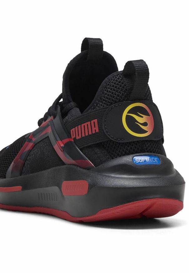 Puma - Młodzieżowe buty do biegania Enzo 5 PUMA × HOT WHEELS™ SOFTRIDE PUMA. Kolor: czerwony, wielokolorowy, czarny. Szerokość cholewki: normalna