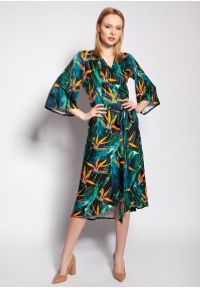 Lanti - Kopertowa Sukienka w Bambus. Materiał: poliester. Typ sukienki: kopertowe #1