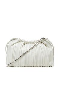 Calvin Klein Torebka Drawstring Plisse Crossbody LV04F3076G Biały. Kolor: biały. Materiał: skórzane