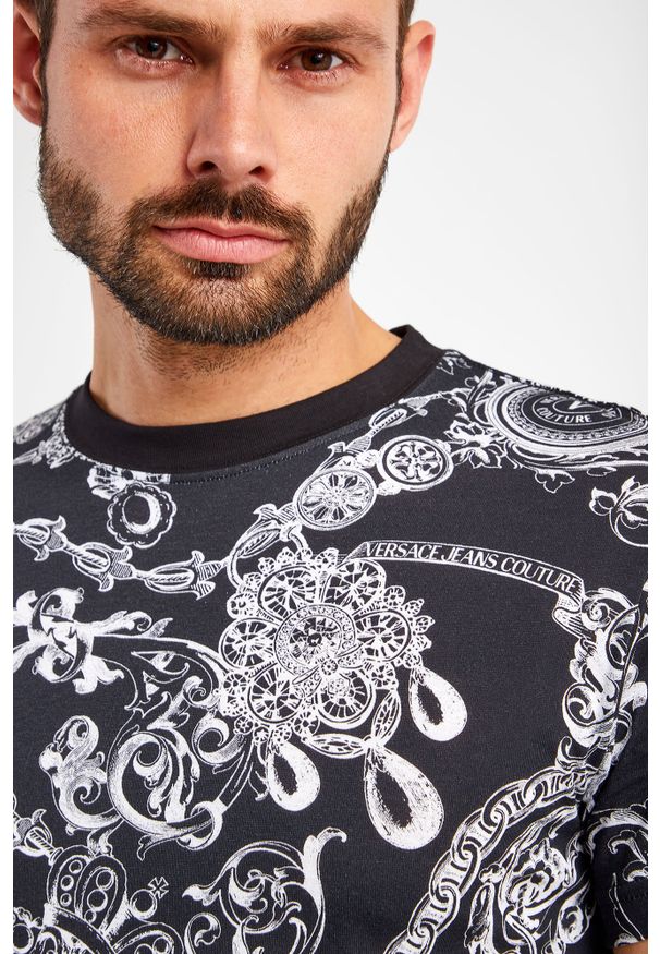 Versace Jeans Couture - T-shirt VERSACE JEANS COUTURE. Materiał: bawełna. Długość rękawa: krótki rękaw. Długość: krótkie