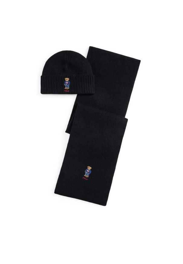 Polo Ralph Lauren Zestaw Szalik i Czapka 449P02050001 Czarny. Kolor: czarny. Materiał: wełna, materiał