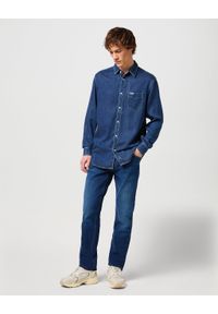 Wrangler - WRANGLER LS 1 PKT SHIRT MĘSKA KOSZULA JEANSOWA WRANGLER DARK STONE 112350576. Materiał: jeans #6