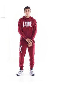 LEONE 1947 APPAREL - Męska zapinana na zamek bluza z kapturem Leone 1947 Apparel. Typ kołnierza: kaptur. Kolor: czerwony. Materiał: tkanina. Sport: fitness