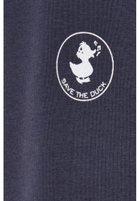 Save The Duck bluza męska kolor granatowy z kapturem z nadrukiem. Typ kołnierza: kaptur. Kolor: niebieski. Materiał: bawełna. Wzór: nadruk #3