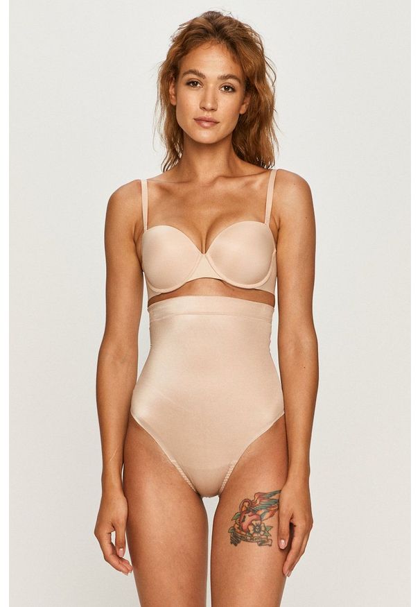 Spanx - Biustonosz modelujący Up For Anything. Kolor: beżowy. Materiał: materiał. Rodzaj stanika: odpinane ramiączka, różne sposoby noszenia. Wzór: gładki