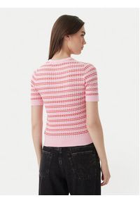 TOMMY HILFIGER - Tommy Hilfiger Sweter WW0WW49613 Różowy jasny Slim Fit. Kolor: różowy. Materiał: bawełna #5