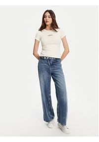 Guess Jeans T-Shirt W5YP37 KA0H1 Écru Slim Fit. Materiał: bawełna #3