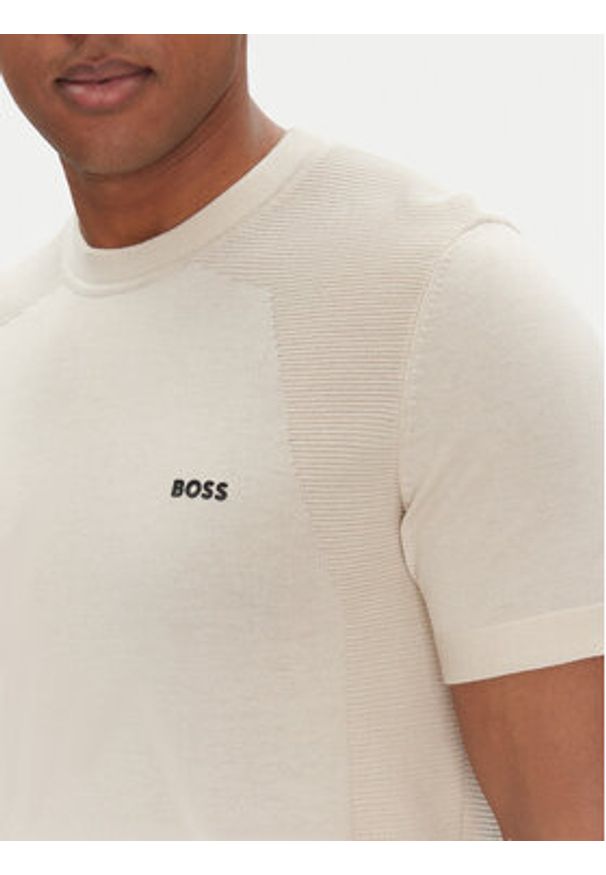 BOSS T-Shirt Momentum 50520683 Beżowy Regular Fit. Kolor: beżowy. Materiał: bawełna
