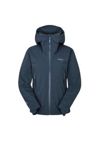 Kurtka przeciwdeszczowa damska Rab Women's Downpour Light Jacket z kapturem. Typ kołnierza: kaptur. Kolor: niebieski. Sport: turystyka piesza