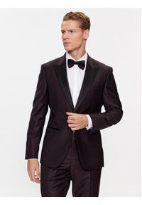 BOSS - Boss Garnitur H-Huge-2Pcs-Tux-231 50502449 Bordowy Slim Fit. Kolor: czerwony. Materiał: wełna #8