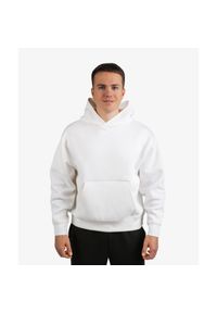 Bluza INTERLOCK OVERSIZE DZIK® biała. Kolor: biały. Materiał: materiał. Wzór: aplikacja. Sport: joga i pilates #1