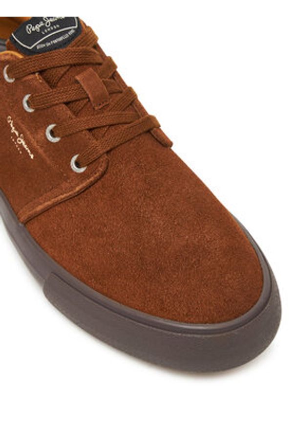 Pepe Jeans Sneakersy Ben Casual M PMS300002 Brązowy. Okazja: na co dzień. Kolor: brązowy. Materiał: skóra, zamsz