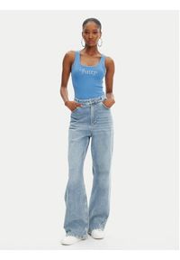 Juicy Couture Top Racer JCWLV125305 Niebieski Slim Fit. Kolor: niebieski. Materiał: bawełna