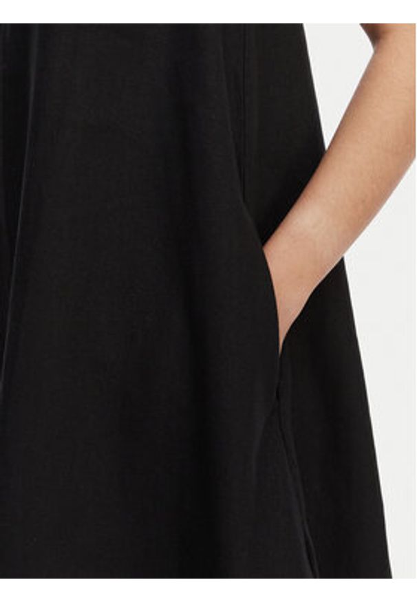 Tommy Jeans Sukienka letnia DW0DW22343 Czarny A-Line Fit. Kolor: czarny. Materiał: len. Sezon: lato