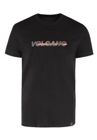 Volcano - Bawełniany t-shirt T-NIGHT. Kolor: czarny. Materiał: bawełna. Długość rękawa: krótki rękaw. Długość: krótkie. Wzór: napisy. Styl: klasyczny