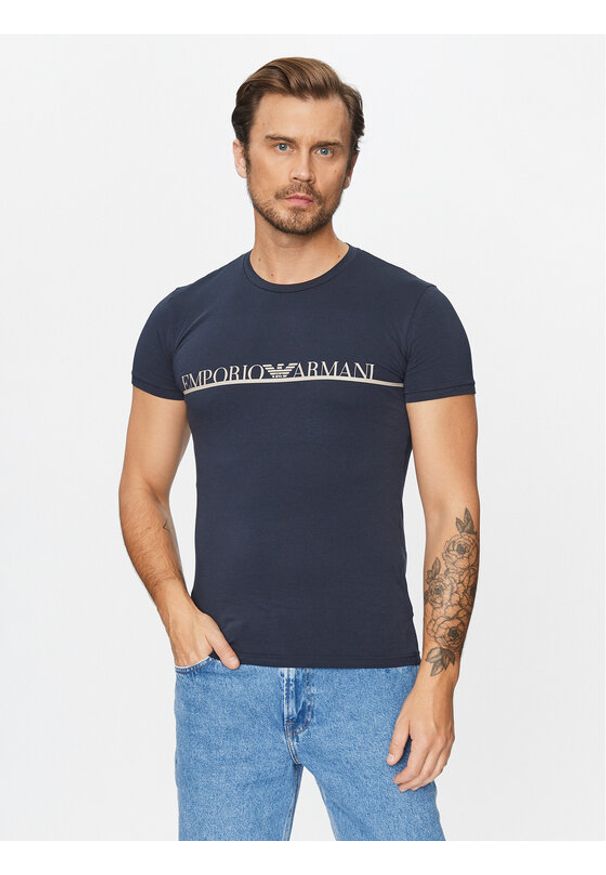 T-Shirt Emporio Armani Underwear. Kolor: niebieski