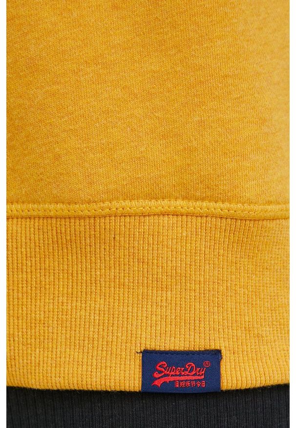 Superdry Bluza damska kolor żółty gładka. Okazja: na co dzień. Kolor: żółty. Wzór: gładki. Styl: casual