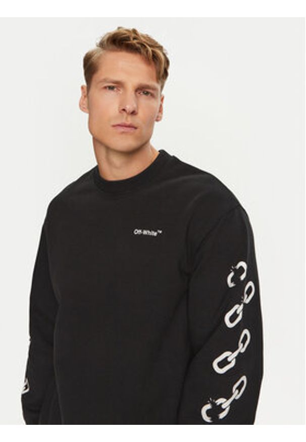 OFF-WHITE - Off-White Bluza OMBA057F22FLE0071001 Czarny Regular Fit. Kolor: czarny. Materiał: bawełna