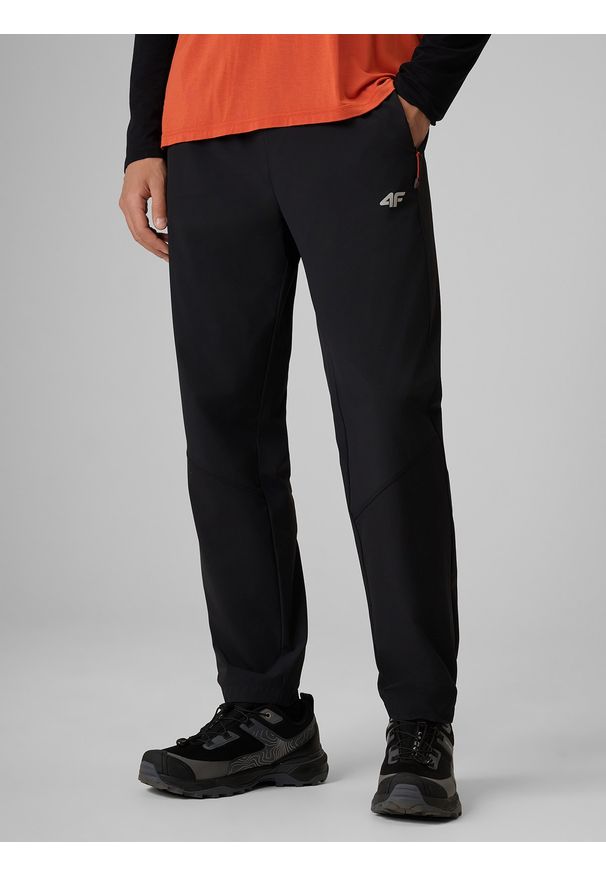 4f - 4F Spodnie trekkingowe szybkoschnące męskie - czarne S. Kolor: czarny. Materiał: materiał. Długość: długie. Sport: turystyka piesza
