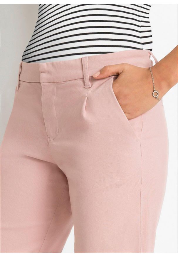 bonprix - Bermudy ze stretchem. Kolor: różowy. Sezon: lato