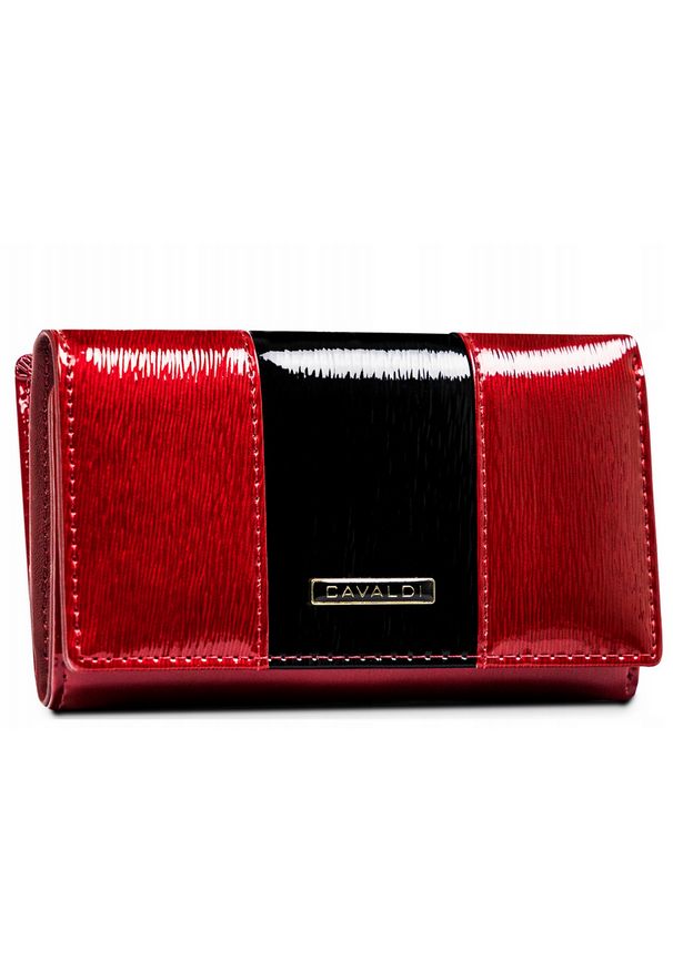 4U CAVALDI - Portfel damski 4U Cavaldi H29-3-SH9-BL czerwony. Kolor: czerwony. Materiał: skóra