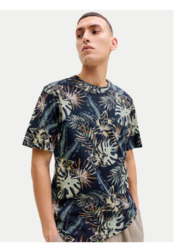 Jack & Jones T-Shirt Honolulu 12288089 Granatowy Regular Fit. Kolor: niebieski. Materiał: bawełna