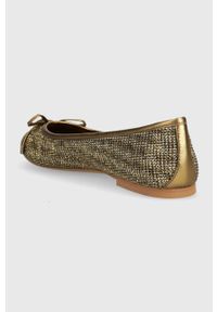 Kurt Geiger London baleriny Eagle Ballerina kolor złoty 9790640609. Nosek buta: okrągły. Kolor: złoty. Materiał: skóra, guma. Obcas: na obcasie. Wysokość obcasa: niski #4