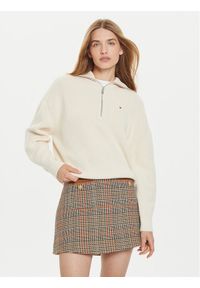 TOMMY HILFIGER - Tommy Hilfiger Sweter WW0WW42141 Écru Relaxed Fit. Materiał: bawełna