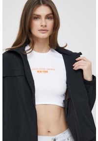 Calvin Klein Jeans wiatrówka kolor czarny przejściowa. Kolor: czarny. Materiał: poliester, poliamid #6