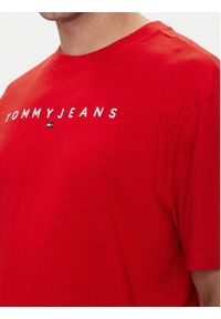 Tommy Jeans T-Shirt Linear Logo DM0DM17993 Czerwony Regular Fit. Kolor: czerwony. Materiał: bawełna #2