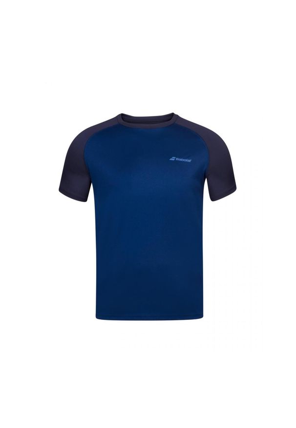 Koszulka męska Babolat Play Crew Neck Tee estate Blue M. Kolor: niebieski. Długość rękawa: krótki rękaw. Długość: krótkie. Sport: tenis