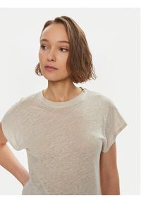 Calvin Klein T-Shirt K20K207260 Beżowy Relaxed Fit. Kolor: beżowy. Materiał: len