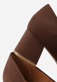 Born2be - Brązowe Czółenka Vices na Obcasie ze Skórzaną Wkładką Valaria. Okazja: na spotkanie biznesowe, do pracy. Kolor: brązowy. Materiał: skóra. Obcas: na obcasie. Styl: biznesowy, elegancki, wizytowy. Wysokość obcasa: średni #2