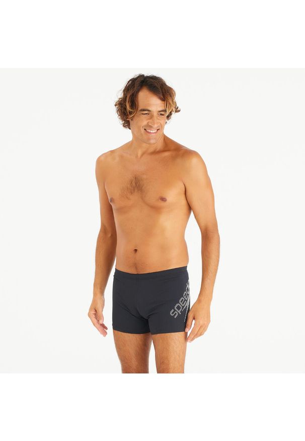 Bokserki pływackie męskie Speedo Logo. Kolor: czarny, wielokolorowy, biały. Materiał: poliester