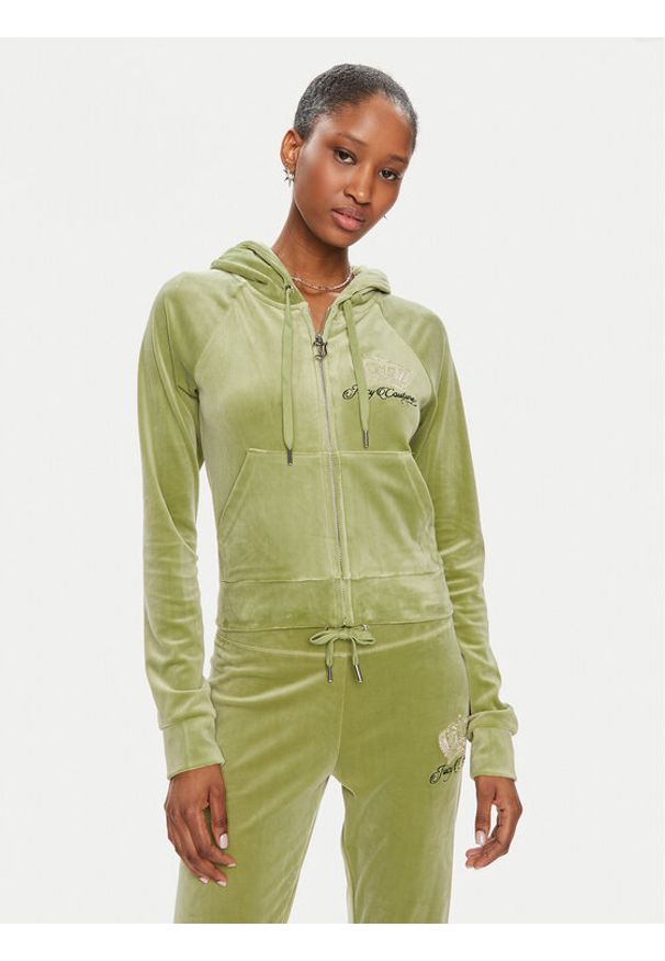 Juicy Couture Bluza Madison JCWAS23329 Zielony Slim Fit. Kolor: zielony. Materiał: welur, syntetyk