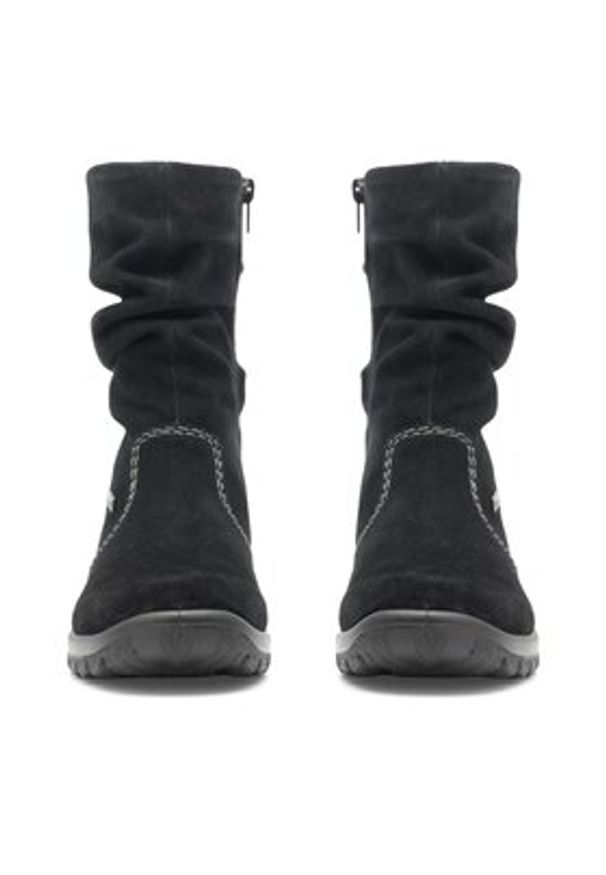 Rieker Botki Z7171-01 Czarny. Kolor: czarny. Materiał: materiał