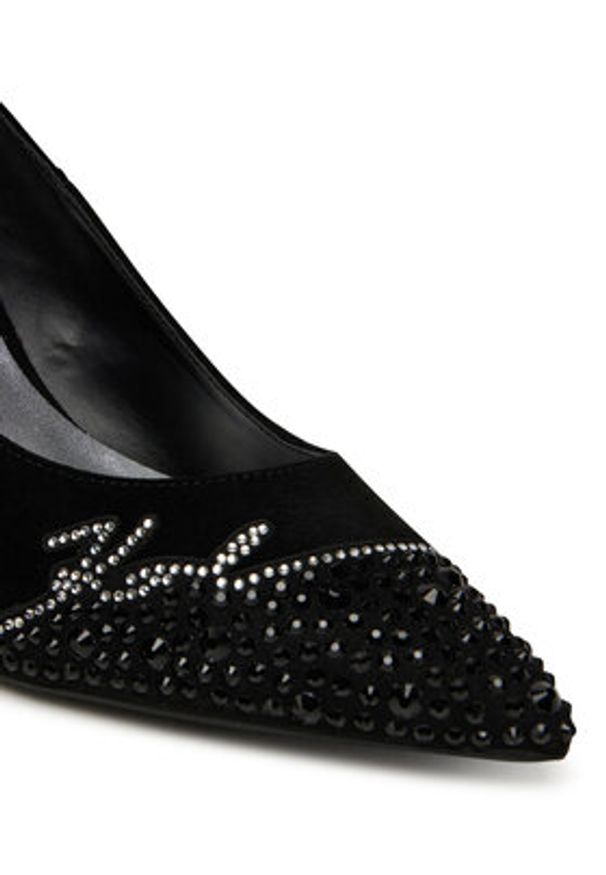 Karl Lagerfeld - KARL LAGERFELD Czółenka Sienna Signature Pump KL32712 Czarny. Kolor: czarny. Materiał: zamsz, skóra
