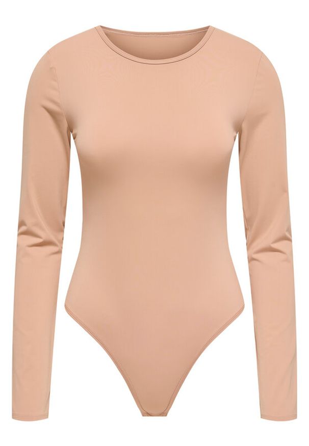 only - ONLY Body Frida 15343926 Beżowy Slim Fit. Kolor: beżowy. Materiał: syntetyk