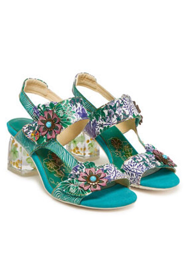 Laura Vita Sandały Framboiseo 26 Zielony. Kolor: zielony. Materiał: skóra