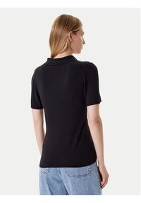 Calvin Klein Polo LV044C341G Czarny Regular Fit. Typ kołnierza: polo. Kolor: czarny. Materiał: wiskoza #5