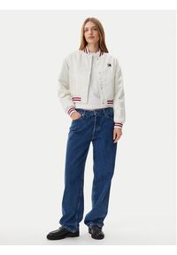 Tommy Jeans Kurtka bomber Satin Coach DW0DW20229 Biały Regular Fit. Kolor: biały. Materiał: syntetyk #4