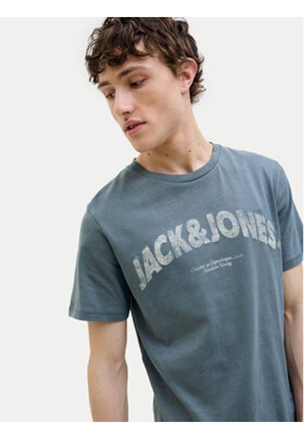 Jack & Jones T-Shirt Almeria 12276962 Niebieski Regular Fit. Kolor: niebieski. Materiał: bawełna