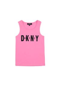 DKNY - Dkny - Top dziecięcy 102-150 cm. Okazja: na co dzień. Kolor: różowy. Materiał: bawełna, dzianina, elastan. Wzór: nadruk. Styl: casual #1