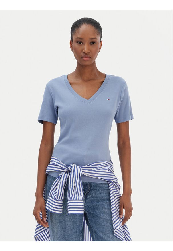 TOMMY HILFIGER - Tommy Hilfiger T-Shirt New Cody WW0WW40584 Niebieski Slim Fit. Kolor: niebieski. Materiał: bawełna